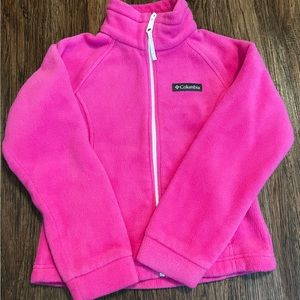 Girls Columbia pink fleece zip up size XS 6/6x